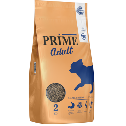 PRIME ADULT SMALL Сухой корм для собак мелких пород, с ягненком, 2 кг - фото 1