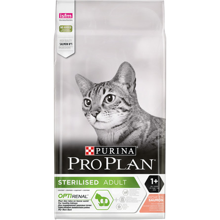 Купить Сухой корм Pro Plan для взрослых стерилизованных кошек и кастрированных котов, с высоким содержанием лосося, 10 кг за 8419.00 ₽
